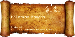 Holczman Kadosa névjegykártya